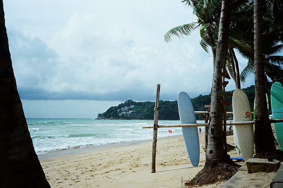 Surfboards on a Thailand beach