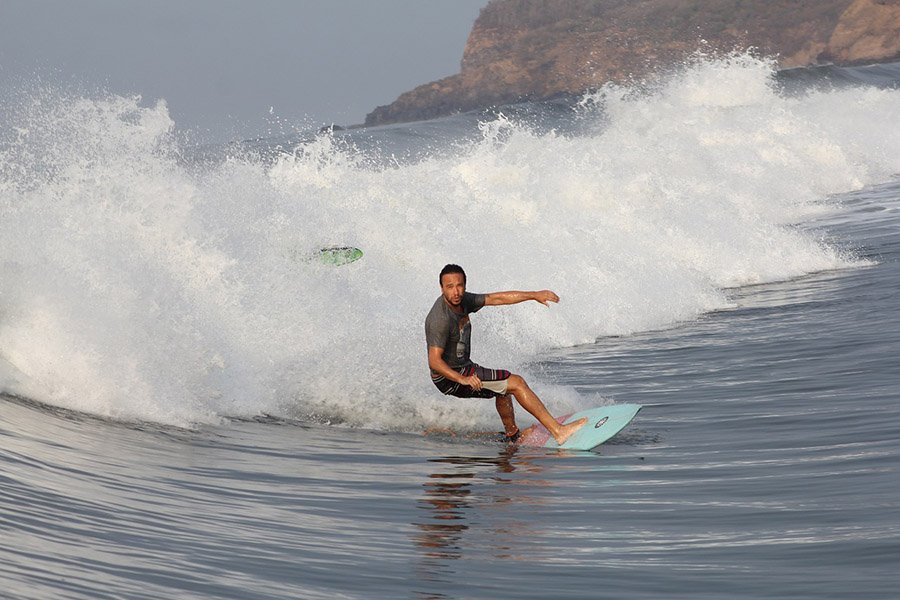 Surfer in El Salvador